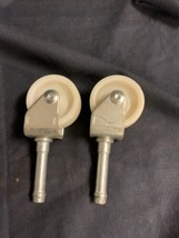 2 Vintage Caster With Plastic White Wheels - £3.79 GBP