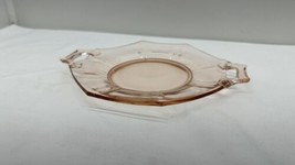 Vintage Hexagon Pink Depression Glass Cake/Sandwich Plate With Handles9”... - $19.75