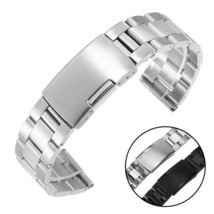 26mm Stainless Steel Metal Silver/Black Watch Bracelet/Watchband (+ Change Tool) - £21.31 GBP+