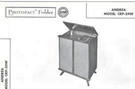 1957 ANDREA CRP-24W Console Record Player Photofact MANUAL AM FM Tuner C... - $10.88
