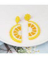Alloy Beaded Orange Shape Earrings - $41.07 CAD