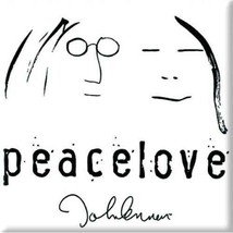 Beatles / John Lennon Peacelove Black On White Fridge Magnet Official Sealed - £4.86 GBP