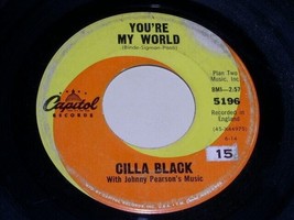 Cilla Black You&#39;re My World Suffer Now I Must 45 Rpm Record Vintage Capitol Lbl - £11.98 GBP