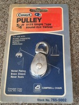 New Covert PULLEY 3/4&quot; SIngle Swivel Round Eye Nickel Plating + Brass Sheave - £5.98 GBP