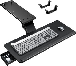 PEGZONE Keyboard Tray Under Desk with Storage Drawer, Height Adjustable ... - $66.59 CAD