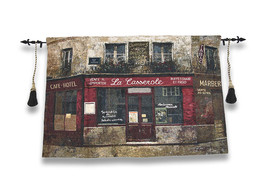 Paris Forgotten Tapestry Wall Hanging with Decorative Rod 52 In. X 35.5 In. - £49.73 GBP