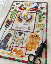 Egypt cross stitch sampler pattern pdf - Sun Goddess cross stitch Egyptian cats  - £10.90 GBP