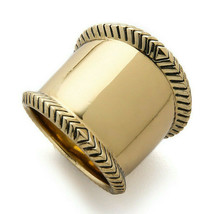 New NOS House of Harlow 1960 Tambo River gold tone wide band cocktail ring 5 - $24.74