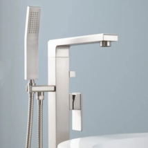 New Brushed Nickel Ryle Freestanding Tub Faucet and Hand Shower - Signat... - $499.95