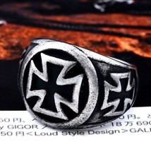 Ece sale titanium man 316l stainless steel unique fashion male s cross vintage ring for thumb200