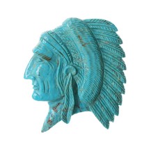 Vintage Native American Sterling and carved turquoise pendant - £406.92 GBP