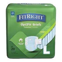 FitRight Ultra Adult Diapers, Disposable Incontinence Briefs with Tabs L... - $15.90