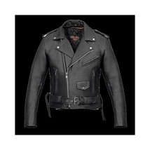 Men&#39;s Basic Classic Motorcycle Jacket with Lace Sides Zip out Liner - £85.45 GBP+