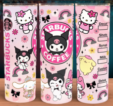 Hello Kitty and Kuromi Starbucks Coffee Cup Pink Tumbler Cup Mug 20oz - £15.68 GBP