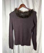 BCBGMaxAzria Women&#39;s Y2K Feather Long Sleeve Sweater Brown Size Medium - $18.66