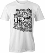 State Mandala Arizona T Shirt Tee Short-Sleeved Cotton Clothing Heart S1WSA767 - £12.92 GBP+