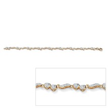 14K Womens Gold Over Sterling Silver Diamond Heart Ankle Bracelet Anklet - £201.53 GBP
