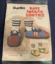 Vintage Bucilla Baby Jogger Booties Kit 7929 Knit Crochet Sneakers 642 Greens - $18.99