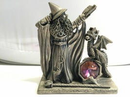 WAPW Pewter Figurine Vintage Mark Locker Wrong Spell Wizard Dragon Made In UK - £47.47 GBP