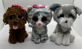 Ty Beanie Boos Lot of 3 Pets- 2 Dogs Whiskers &amp; Maddie &amp; 1 Cat Kiki W/Tags - $29.69