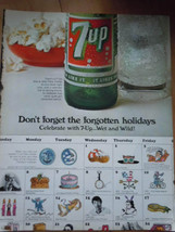 7-UP Don’t Forget The Forgotten Holidays Print Magazine Advertisement  1967 - $7.99