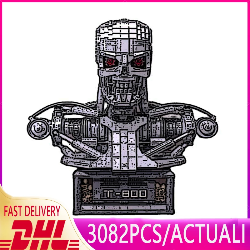 Hot Terminator 800Bust Bust MOC-20570 Block Set Statua Modello Building ... - £296.55 GBP