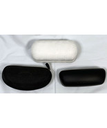 3 Oakley Hard Cases EyeGlass Sunglass Black Zippered Clamshell White Sport - £28.59 GBP