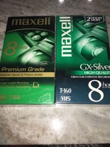 2 Maxell T-160 NEW SEALED Blank VHS Video Cassette Tapes 8 Hour High Quality - £27.73 GBP