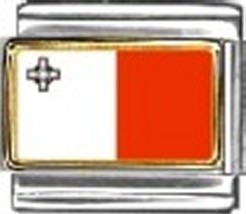 Malta Photo Flag Italian Charm Bracelet Jewelry Link - £7.03 GBP