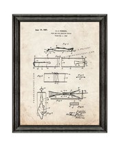 Fish and Fowl Dressing Device Patent Print Old Look with Black Wood Frame - $24.95+