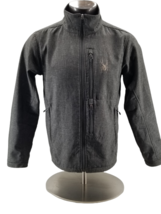 Spyder   Men Soft Shell Full Zip Jacket Fleece Lined Black Mock Neck Logo Sz M - £26.17 GBP