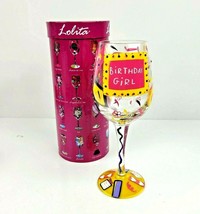 Lolita Birthday Girl Love My Wine Collection Hand Painted Wine Glass w/ Box  - £7.83 GBP