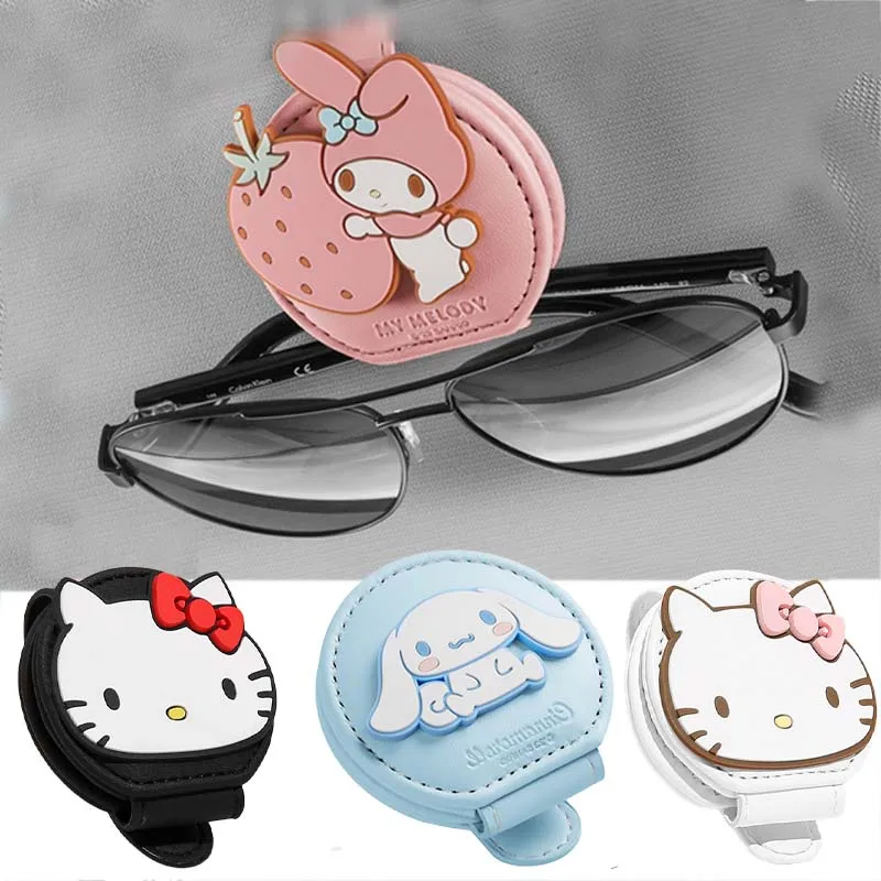 Kawaii Sanrio My Melody Cinnamoroll Hello Kitty Car Sun Visor Sunglasses Holder - £15.33 GBP