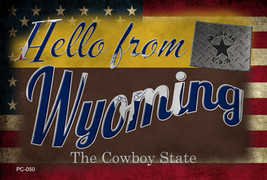 Hello From Wyoming Novelty Metal Postcard - £12.71 GBP