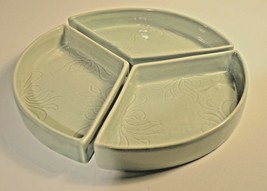 3 Piece Set Designed Ceramic Pickle Condiment Serving Dish Green - £9.49 GBP