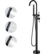 2-Handle Freestanding Tub Faucet with Hand Shower in Matte Black - 360 S... - $1,659.32 MXN