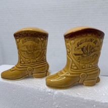 Vintage Ceramic Salt Pepper Shakers Country Western Cowboy Boots Stamped Arizona - £6.38 GBP