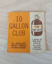 Vintage A&amp;W Root Beer 10 GALLON Club Coupon 1/2 Gallon Purchase Wisconsin  - $7.20