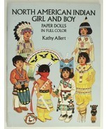NOS Art Color Paper Book Dover North American Indian Girl & Boy by Kathy Allert - £8.79 GBP