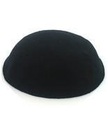 Judaica Place Kippah Black Fine Knit Serugah 15cm Without Holes - $13.12