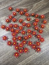 Vintage Plastic Christmas Holiday Poinsettia Gift and Party Trims NOS ~5... - $465.81 MXN