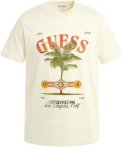 Guess Men&#39;s Palm Tree Graphic Short-Sleeve Crewneck T-Shirt - Pearl White-2XL - £20.88 GBP