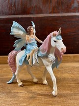 Schleich Bayala Fairy Eyela on Princess Glitter Unicorn 2017 Blue Fairy Unicorn2 - $15.47