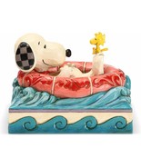 Jim Shore Peanuts 6005942 Float Away Snoopy Woodstock Raft Figurine 4.6&quot; L - £32.62 GBP