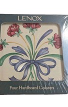 SET OF 4 NEW SEALED VTG LENOX POPPIES ON BLUE HARDBOARD COASTERS 4 1/8&quot; - $466.73 MXN