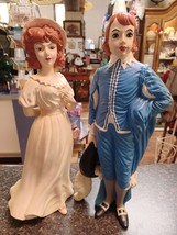 Vintage Pinkie &amp; Blue Boy 17&quot; Ceramic Figurines - $98.99