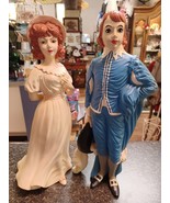 Vintage Pinkie &amp; Blue Boy 17&quot; Ceramic Figurines - $135.81 CAD