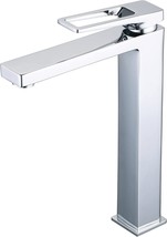 Chrome Bathroom Vessel Sink Faucet, Tall Single Hole Faucets, Brass Bathroom - £72.60 GBP