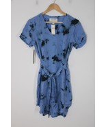 NWT Cloth &amp; Stone S Blue Tie Dye Short Sleeve Tencel Lyocell Dress Anthr... - £40.53 GBP