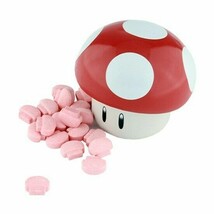 Nintendo Super Mario Brothers Mushroom Sours In Embossed Metal Tin Red S... - $71.38 MXN